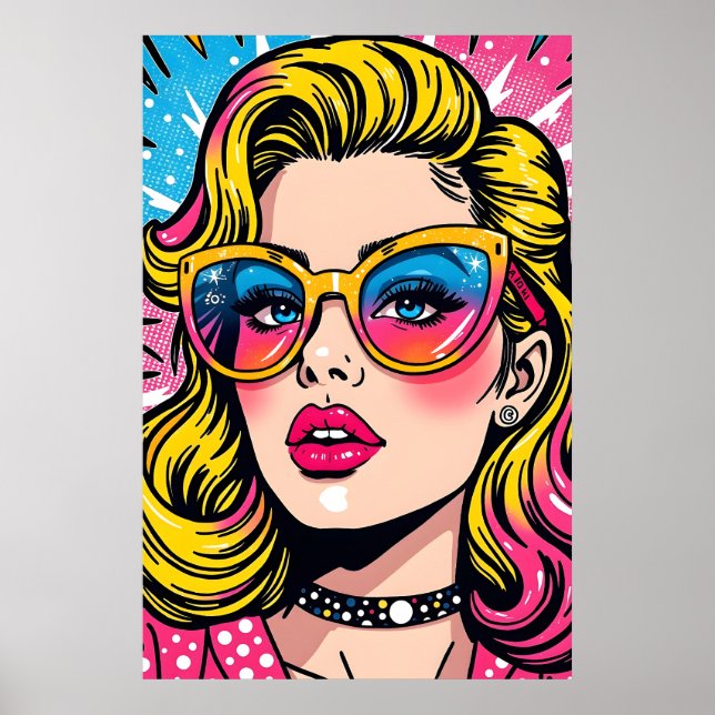 Affiche 80s Retro Glam Pop Art (Devant)