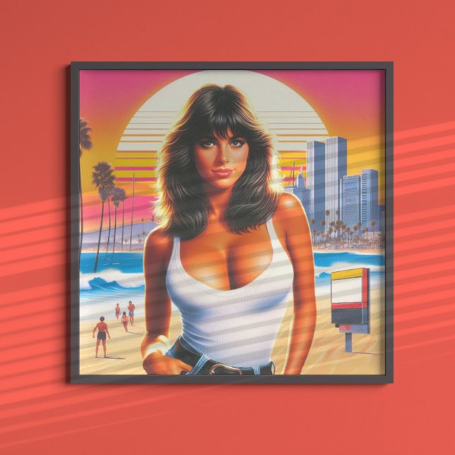 Affiche 80s Rétrowave Summer Girl (Créateur téléchargé)