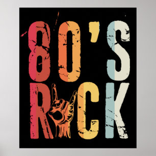 Affiche 80's Rock Vintage Retro Music Band