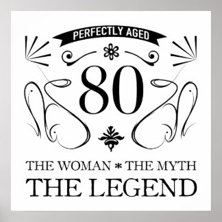 Affiche 80th Birthday For Women