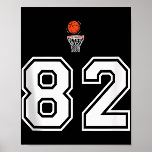 Affiche 82 Nombre Style Basketball Débardeur blanc Vintage