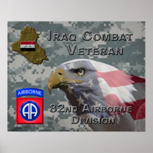 Affiche 82e Division aéroportée Irak Vétéran de combat