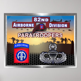 Affiche 82e division aéroportée Jumpmaster Parachutiste