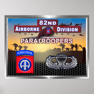 Affiche 82e division aéroportée Parachutistes