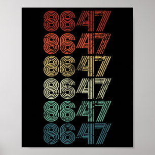 Affiche 8647 Anti Trump 86 47 Retro Impeach 47 Anti-Trump