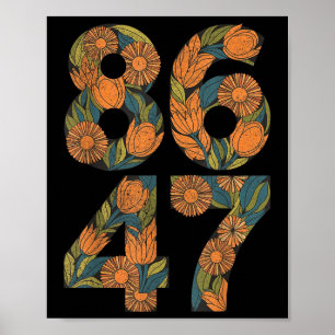 Affiche 8647 Anti Trump Floral Democrat Président libéral