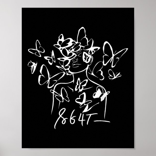 Affiche 8647 Anti Trump Floral Resist 86 47 Empêchez Trump (Devant)