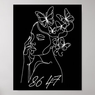 Affiche 8647 Anti Trump Floral Résister 86 47 Impeach Trum