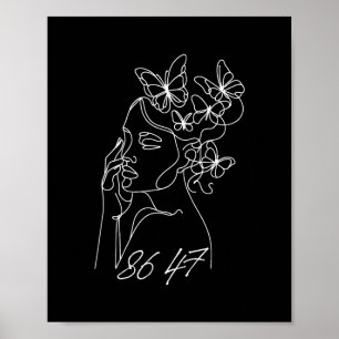 Affiche 8647 Anti Trump Floral Résister 86 47 Impeach Trum