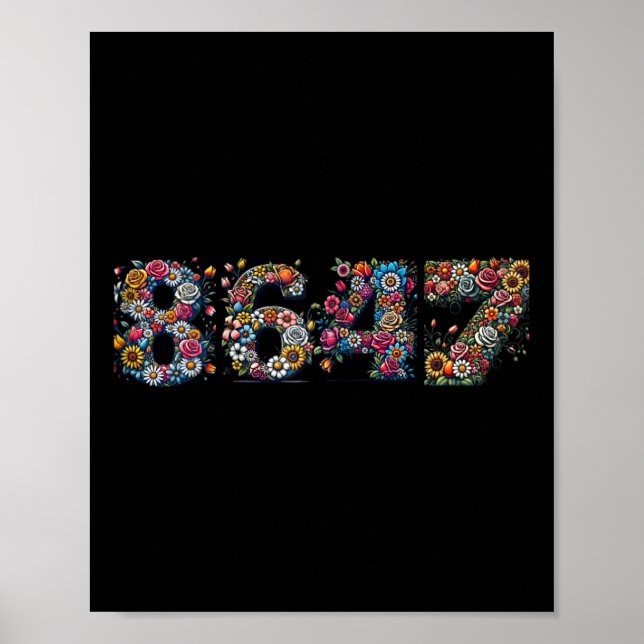 Affiche 8647 Anti Trump Floral Rétro  (Devant)