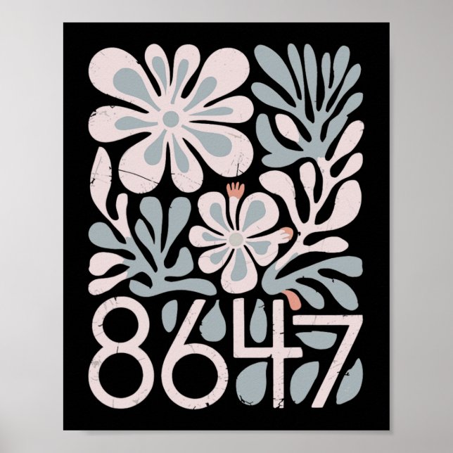 Affiche 8647 Résiste à la subtile florale Foxtrot Delta Ta (Devant)