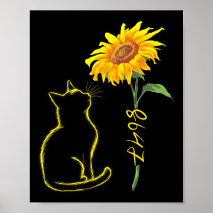 Affiche 8647 Subtil Anti Trump 86 47 Chat Tournesol Floral