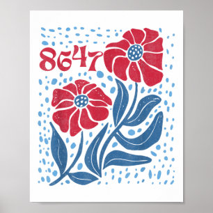 Affiche 8647 Subtle Anti Trump 86 47 Floral Boho Style