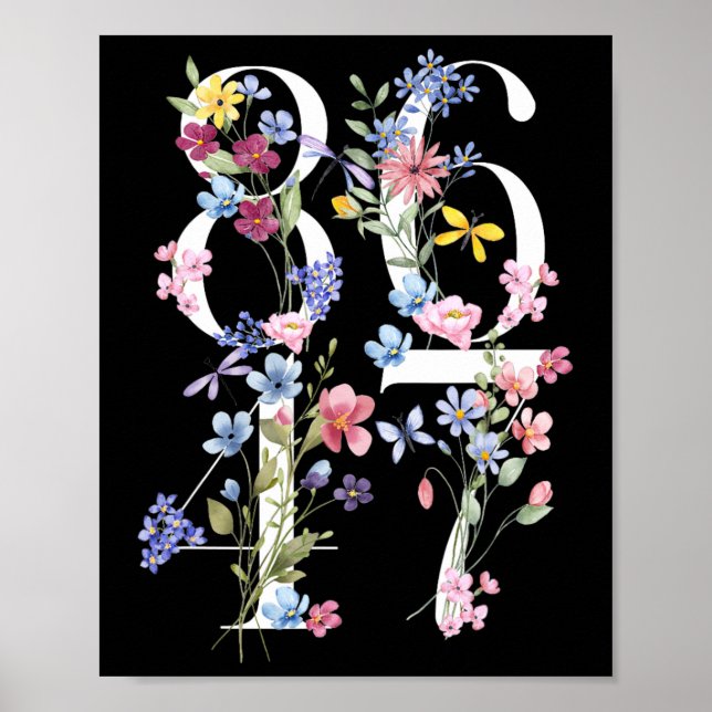 Affiche 8647 Subtle Anti Trump 86 47 Floral Boho Style (Devant)