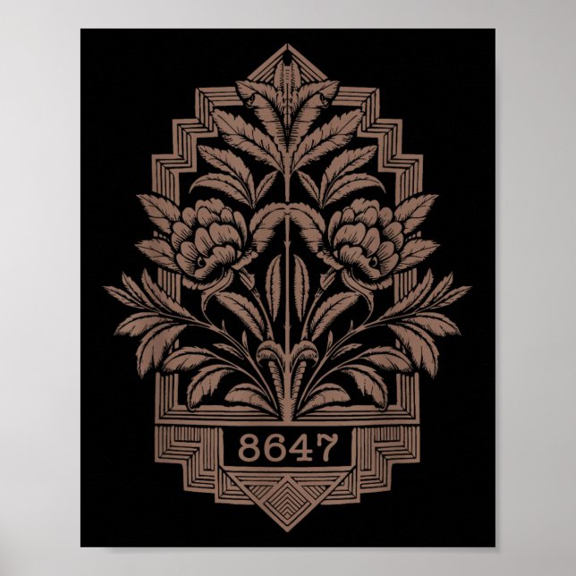 Affiche 8647 Subtle Anti Trump 86 47 Floral Boho Style _2 (Devant)