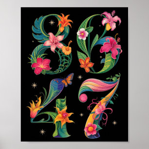 Affiche 8647 Subtle Anti Trump 86 47 Floral Boho Style 5