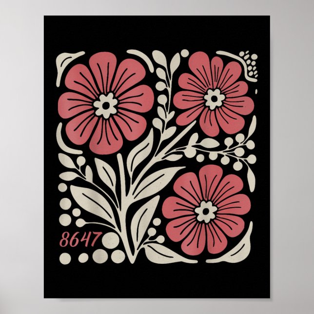 Affiche 8647 Trump subtil 86 47 Boho floral (Devant)