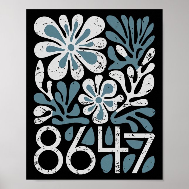 Affiche 8647 Trump subtil 86 47 Style floral boho  (Devant)