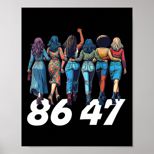 Affiche 86 47 Anti Trump Drôle Femmes Filles (Devant)