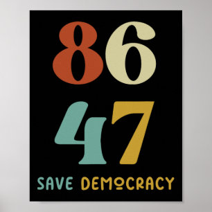 Affiche 86 47 Sauver la démocratie Manifestation politique