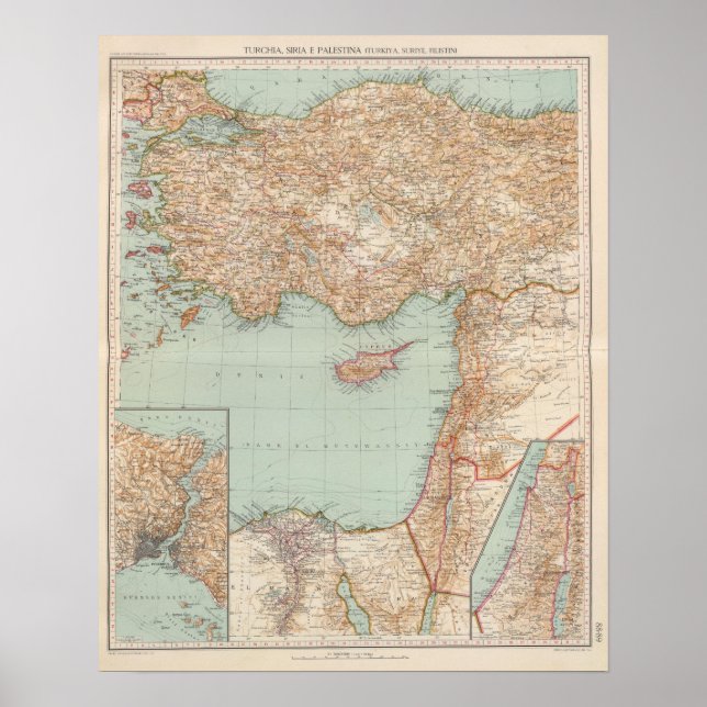 Affiche 8889 Turkey, Syria, Palestine (Devant)