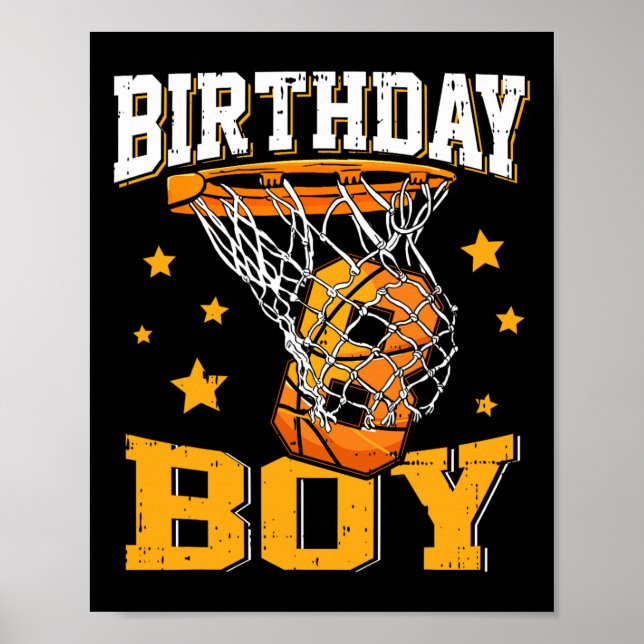 Affiche 8 Anniversaire Basketball Garçon 8 Anniversaire Ba (Devant)