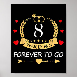 Affiche 8 Ans À Partir Pour Toujours Couple 8E Mariage Ann