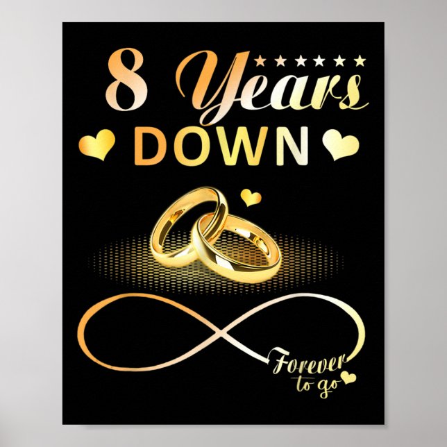 Affiche 8 Ans À Partir Pour Toujours Couple 8E Mariage Ann (Devant)