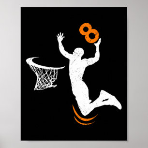 Affiche 8 Ans Bysketbyll Dunk 8 Anniversaire de fête Garço