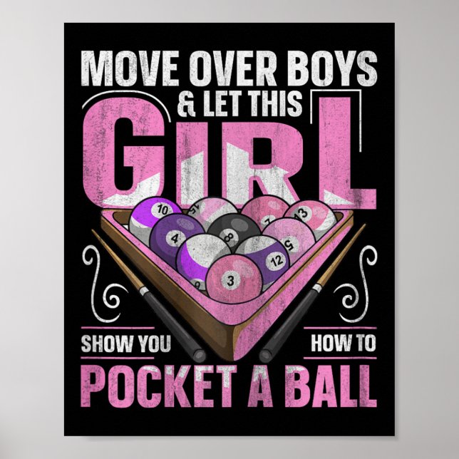 Affiche 8 Ball Pool Billard Devis Pour Une Joueuse De Bill (Devant)