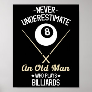 Affiche 8 Ball Pool Drôle Billard Joueur Lover Papa Cadeau