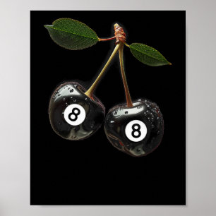 Affiche 8 Billard Billard Joueur Cerises