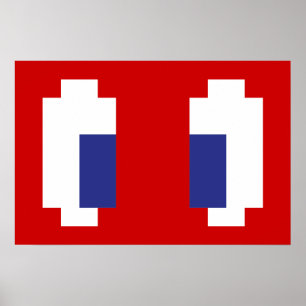 Affiche 8 bits Pixel Manga Eyes