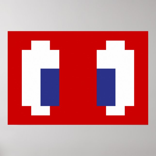 Affiche 8 bits Pixel Manga Eyes (Devant)