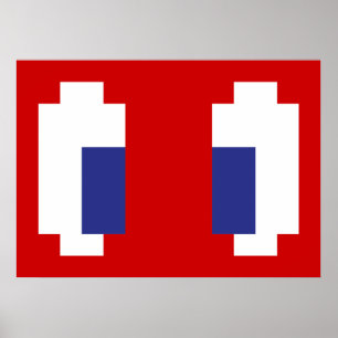 Affiche 8 bits Pixel Manga Eyes