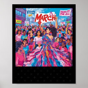 Affiche 8 mars Manifestation pour l'autonomisation des fem