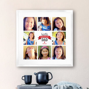 Affiche 8 Photo Collage moderne "Le plus grand papa du mon