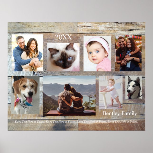 Affiche 8 Photos de famille, Grain de bois, do-it-yourself (Devant)