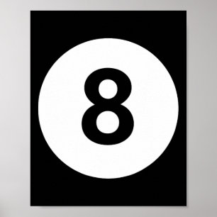 Affiche 8 Pool 8 Billiards Costume Lazy Halloween Groupe M