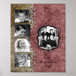 Affiche 8"x10" 5 Fente Famille Collage Montage Élégance