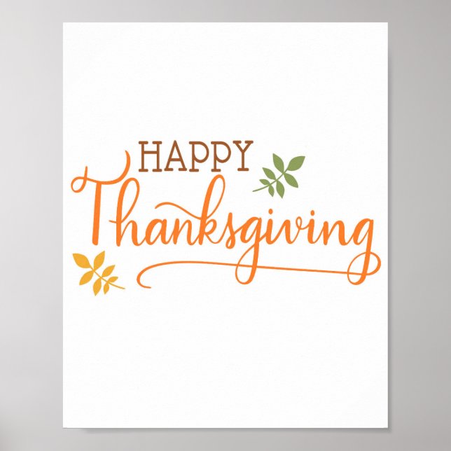Affiche 8 x 10 Printable – Happy Thanksgiving (Devant)