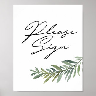Affiche 8" x 10" S'il vous plaît signer l'affiche, Feuille