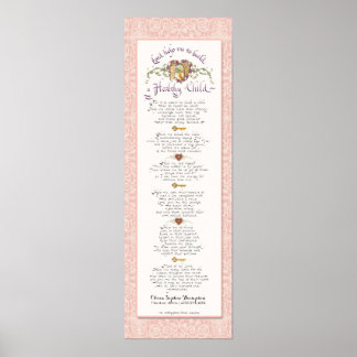 Affiche 8 x 24 Construire un enfant sain Blush Damask modè