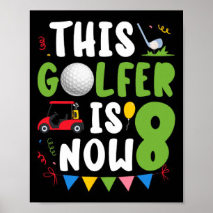 Affiche 8e anniversaire de la partie Golf Boy Huit ans Gol
