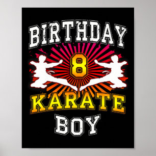 Affiche 8e anniversaire garçon - Karate 8 ans enfant