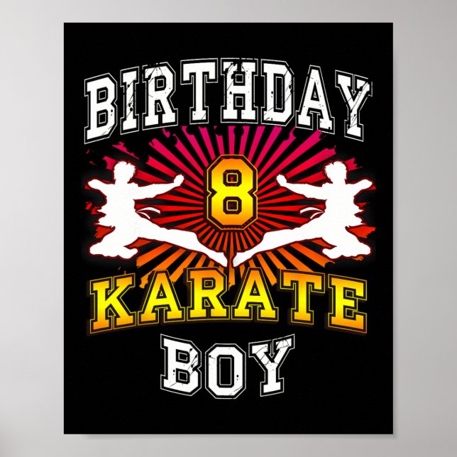 Affiche 8e anniversaire garçon - Karate 8 ans enfant (Devant)