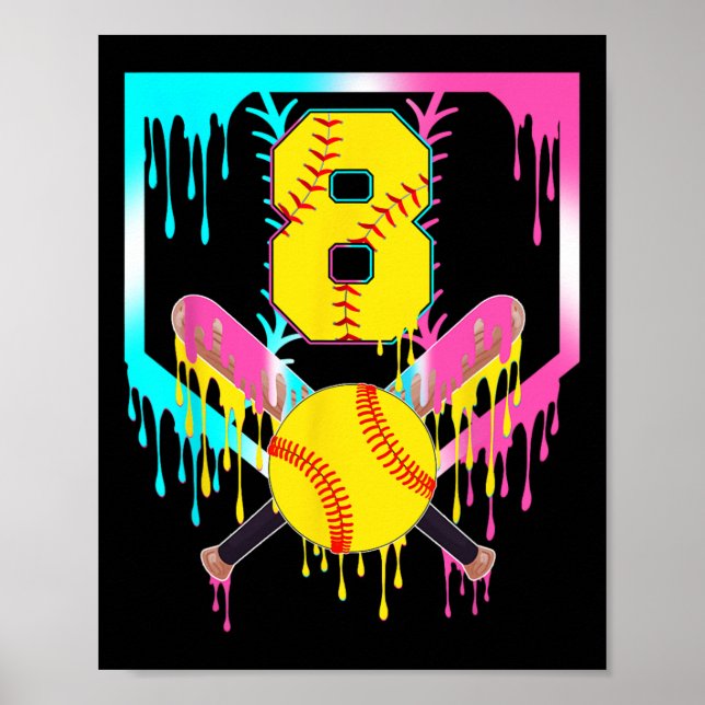 Affiche 8e anniversaire Softll Home Plate Drip Glace 8 ans (Devant)