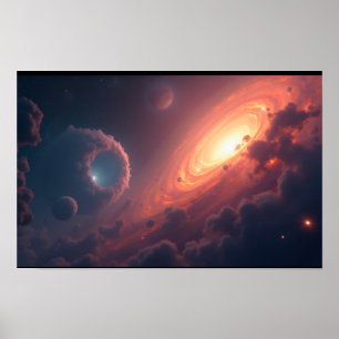 Affiche 8K Multiverse Horizons : Voie lactée et dimensions