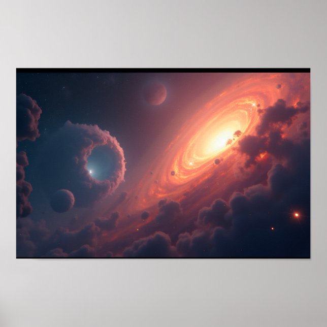 Affiche 8K Multiverse Horizons : Voie lactée et dimensions (Devant)