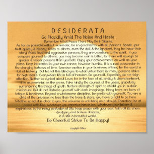 Affiche 8x10 Desiderata Poem & autres tailles aussi!